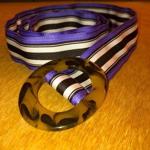 J Crew vintage striped belt sz M/L